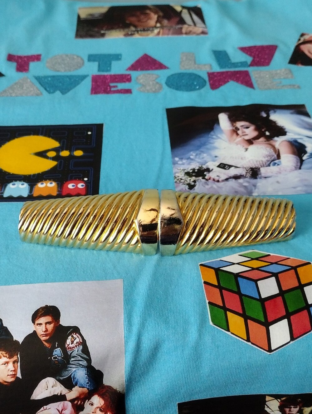 Accessocraft N.Y.C. 80s Gold-Tone Ribbed Belt Buckle